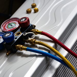 Refrigerant Manifold Gauges in Case, Top View